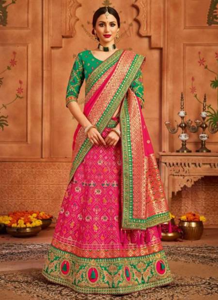 Pink Colour Gajraj New Designer Festive Wear Heavy Silk Lehenga Choli Collection 112